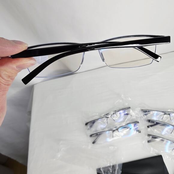 6 pack Men's Executive Style Reading Glasses w 99 Blue Light Blocking +1.0 - Picture 5 of 6